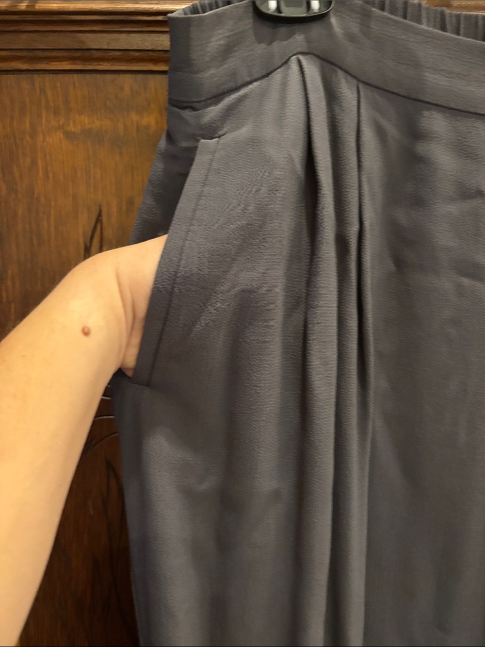 Eileen Fisher Charcoal Wide-Leg Palazzo Pants - Picture 3 of 5